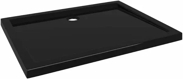 vidaXL Shower Base Tray, Bathroom Tray, Low Threshold Shower Pan, Slip-resistant, Easy to Clean & Assemble, Reinforced ABS, 27,6"x35,4"x1,6", Black