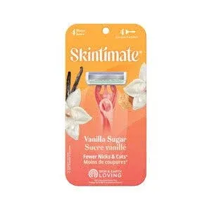 NEW Skintimate Vanilla Sugar Scent Disposable Razors 4ct