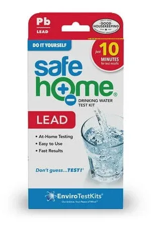 Safe Home® DIY Lead in Drinking Water Test Kit – at Home Testing for Lead in City Water or Well Water – Detection to 5ppb – 10 Minute Test – 2-Pack