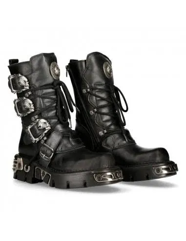 BOOT BLACK REACTOR  WITH BUCKLES AND LACES M-391-S1