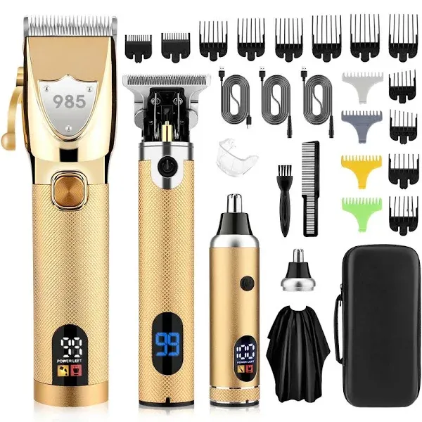 Saoilli Professional Hair Clippers Hair Trimmer For Men,Beard Trimmer Nose Hair Trimmer Set,Cordless Electric shavers Men,Barber Clippers