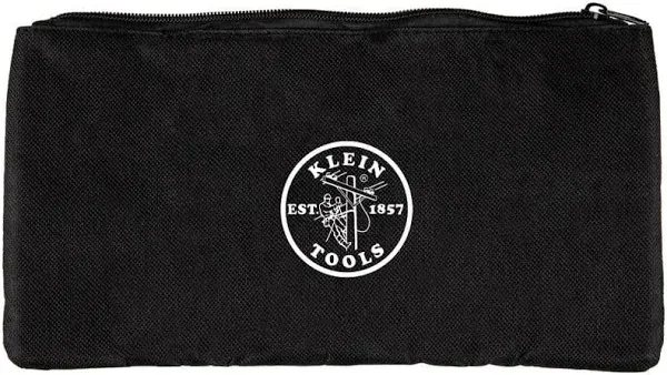 Klein Tools VDV770-500 Nylon Zipper Pouch, Divided Black Tool Bag, Various Use Including Klein Tools Tone and Probe Kit Cat. No. VDV500-820