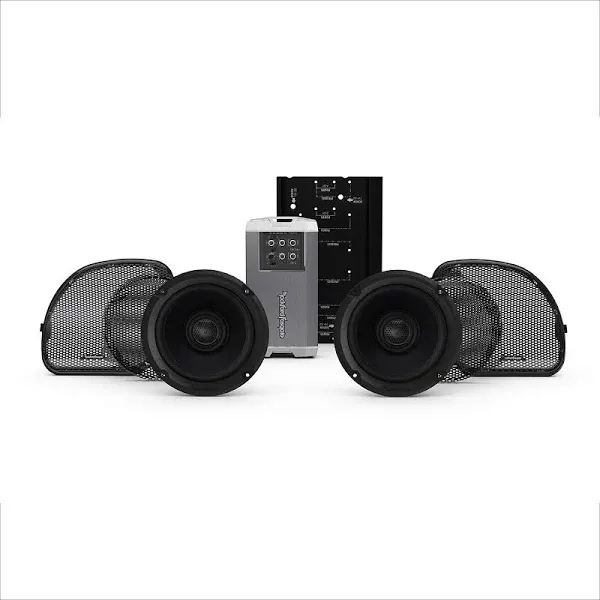 Rockford Fosgate HD14RGSG-STAGE2 Two Speakers & Amplifier Kit for 2014+ Harley-Davidson Road Glide & Street Glide, Black