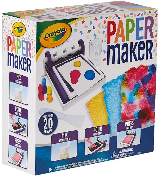 Crayola Paper Maker, Paper Making DIY Craft Kit, Gift for Kids, 7, 8, 9, 10