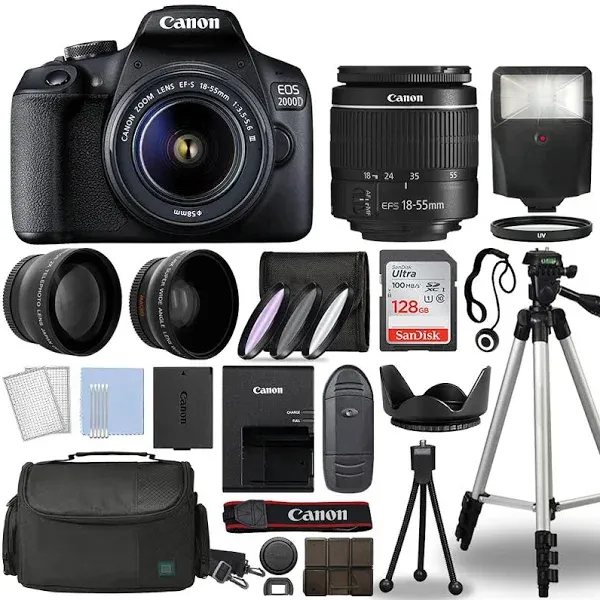 Canon EOS 2000D (Rebel T7)Camera + 18-55mm STM Lens + Canon EF 75-300mm III Lens