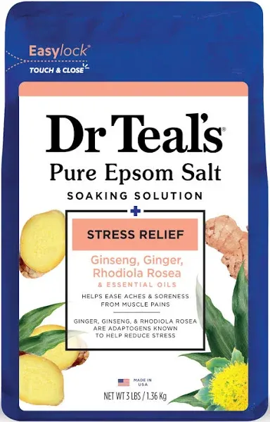 (2 pack) Dr Teal's Epsom Salt Magnesium Soak, Relax & Relief with Eucalyptus & Spearmint, 3 lbs