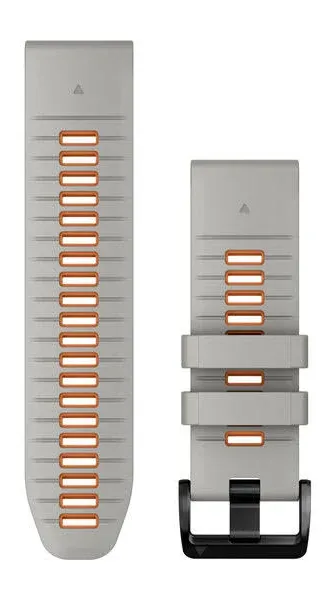 Garmin QuickFit 26 Watch Bands Fog Gray/Ember Orange Silicone