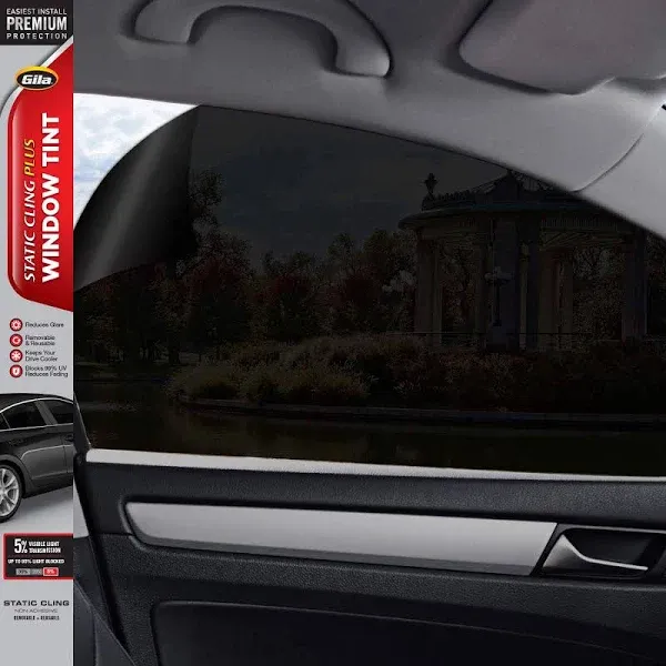 GILA 50146369 5% Static Cling Plus Limo Black 24”x6.5’ Window Tint