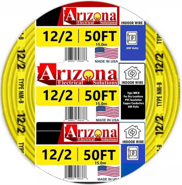 12/2 (50 Feet) NM-B Electrical Wire for Sale