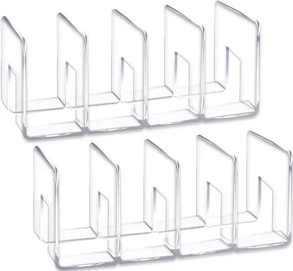 LUGUNU Clear Acrylic Desk File Sorter Purse/Handbag Organizer Clutch Divider Mesh Folder Office Supplies Stand Bookshelf (3 Sections) (4 Sections)