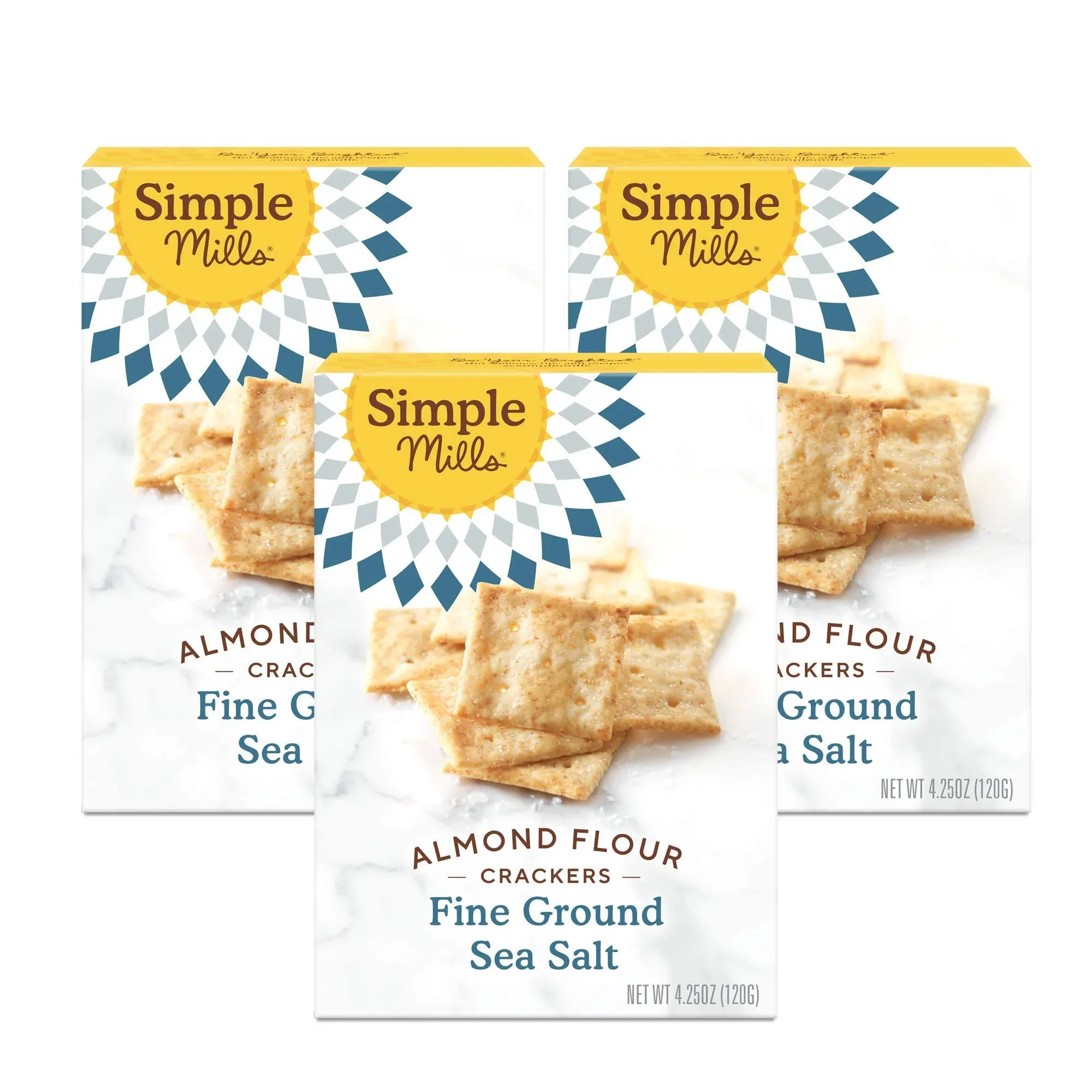 Simple Mills Almond Flour Crackers, Fine Ground Sea Salt, 4.25 O