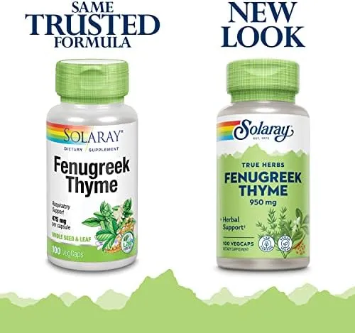 Fenugreek &amp; Thyme 950 mg 100 Caps By Solaray