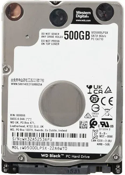 Western Digital Black WD5000LPLX 500 GB Hard Drive