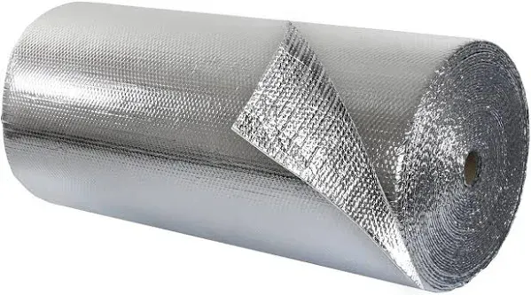 rFoil Double Bubble Insulation 48" x 125’ (500 sq. ft.) - Reflective Insulation for Colder Climates - Foil Faced Insulation Roll - Radiant Barrier & Vapor Barrier to Block Moisture