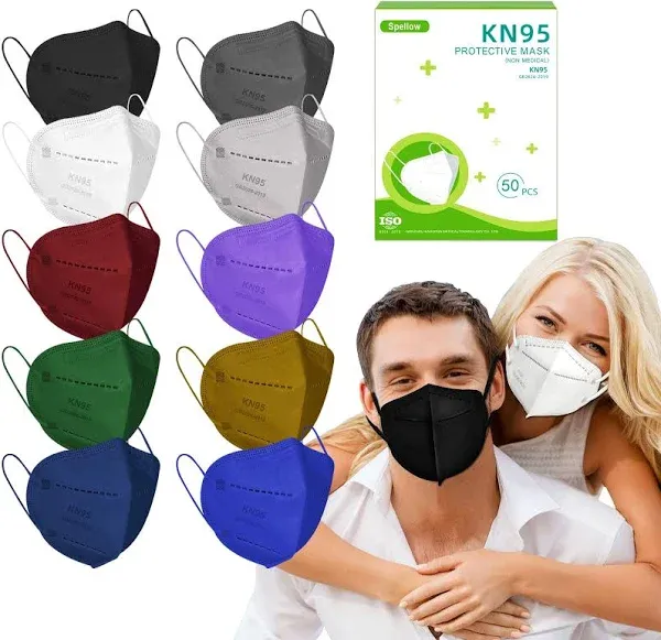 Spellow KN95 Face Masks 50 Pack