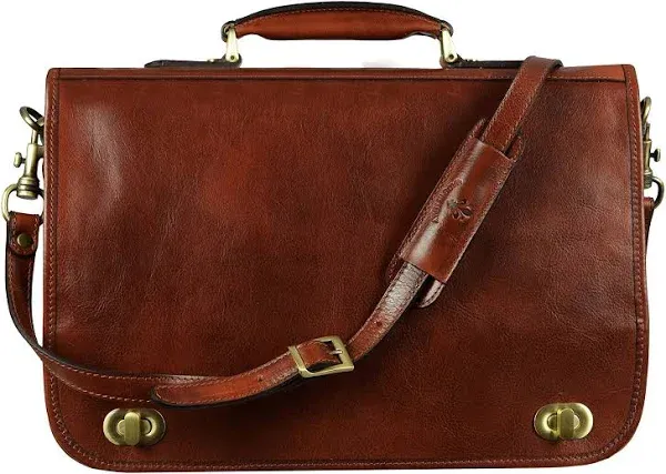 Full Grain Italian Leather Briefcase - Illusions