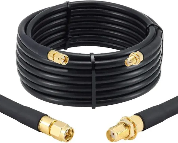 10ft SMA Male to SMA Female Coax Extension Cable, 50 Ohm KMR240 Low Loss SMA ...