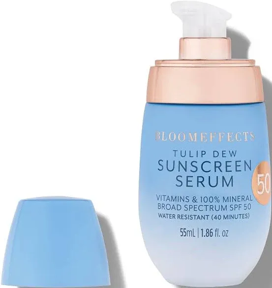 Bloomeffects - Tulip Dew Sunscreen Serum With Broad Spectrum Mineral SPF 50 (Water-Resistant Up To 40 Minutes) | Cruelty-Free Clean Beauty (1.86 fl oz | 55 ml)