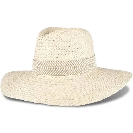 Levi&#039;s Women&#039;s Herringbone Band Wide Brim Straw Hat - Khaki/Dry Clean