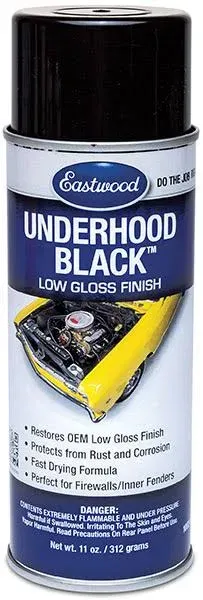 Eastwood Underhood Acrylic Black Semi Gloss Lacquer Paint 11oz | Automotive Spray Paint for OEM Finish | Rust & Corrosion Protection Car Spray Paint | 1 Pack