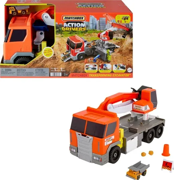 Matchbox Action Drivers Transforming Excavator