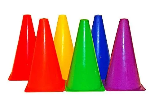 MASSC9S Rainbow Cones Set, 11" Height, 11" Wide, 25" Length (6 per Set)