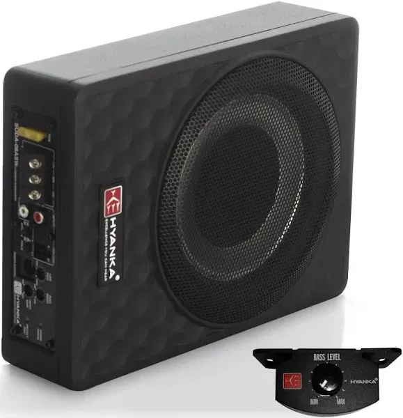 H Yanka 400W 8 Inch Compact Underseat Subwoofer with Built-in Amp