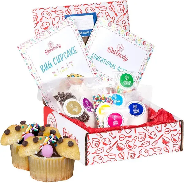 Baketivity Kids Baking DIY Activity Kit - Bake Delicious Bug Cupcakes with Pre-Measured Ingredients – Best Gift Idea for Boys An