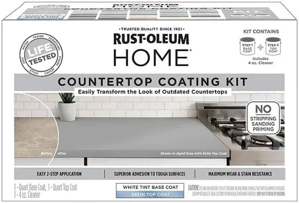 Rust-Oleum Home Satin Deep Tint Base Acrylic Countertop Paint Kit 1 qt