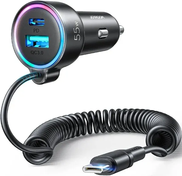 JOYROOM JR-CL07 60W 3-in-1 Wired Car Charger