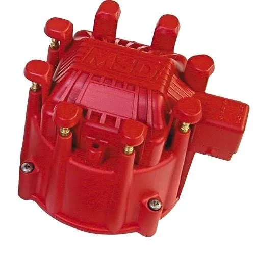 MSD 84111 Extreme Output GM HEI Distributor Cap &amp; Coil Cover, Red