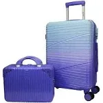 World Traveler Highways 2-Piece Hardside Carry-On Spinner Luggage Set - Lavender