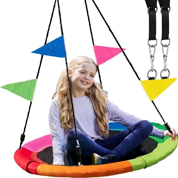 HeyZoo Tree Swing, Saucer Flying Swing 40 inch for Kids, 900lbs Weight Capacity, with Adjustable Hanging Straps, Swing Sets for Backyard, for