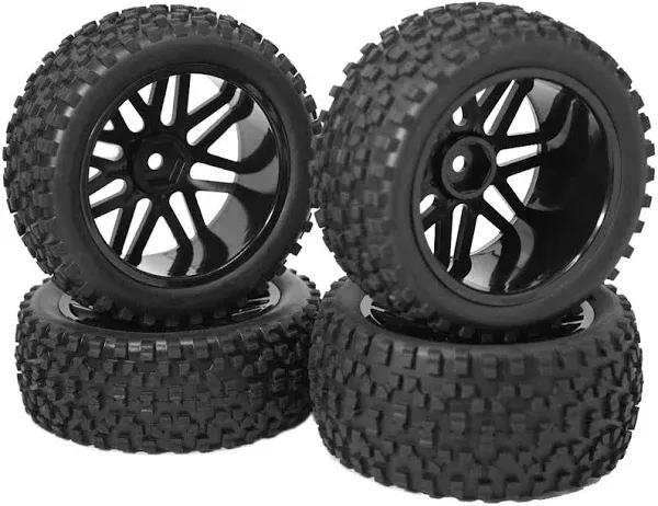 Replacement 88mm Mesh Shape Tires for 1/10 RC Trucks - 12mm Hex Compatibility