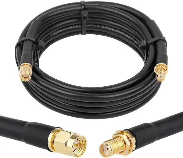 XRDS -RF 10ft SMA Male to SMA Female Coax Extension Cable, 50 Ohm KMR240 Low Loss SMA Coax Coaxial Cable with SMA Connectors for 3G/4G/5G/LTE/ADS-B/WiFi/RF/Ham/Radio