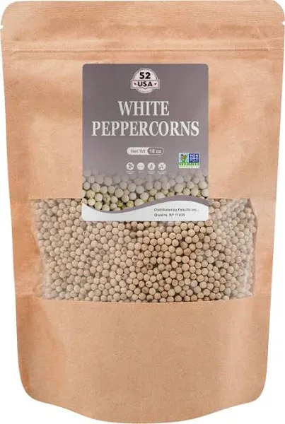 White Pepper 18 Oz, Whole White Peppercorn, Peppercorn Blend of Grinder, Bulk...