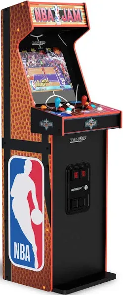 ARCADE1UP NBA Jam Deluxe 2-Player Control Panel Arcade Machine, Built for Your Home, 5 Foot Tall Cabinet with 3 Classic Games