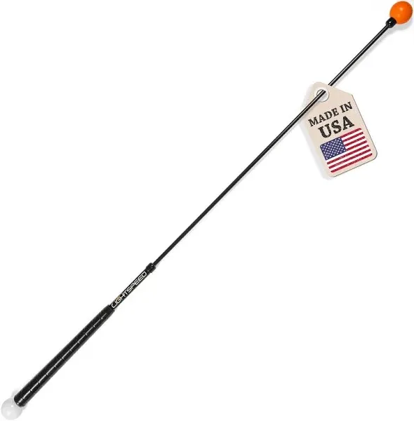 Orange Whip Lightspeed Golf Swing Trainer Aid Patented & Made in USA- Speed Stick Improves Speed, Distance and Accuracy (45")