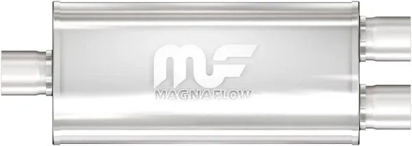 MagnaFlow Performance Exhaust Muffler 12198: 3"/2.5" Inlet/Outlet, 5x8x14" Oval, Stainless Steel, Satin Finish