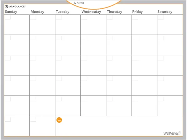 AT-A-GLANCE WallMates Self-Adhesive Dry Erase Monthly Planning Surface