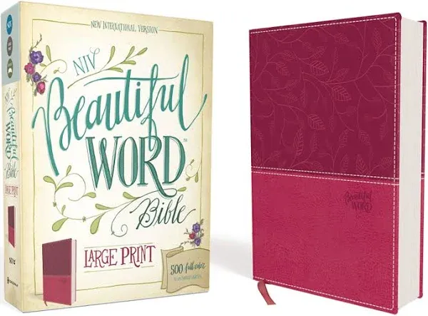 NIV Beautiful Word Bible (Large Print, Pink Leathersoft)