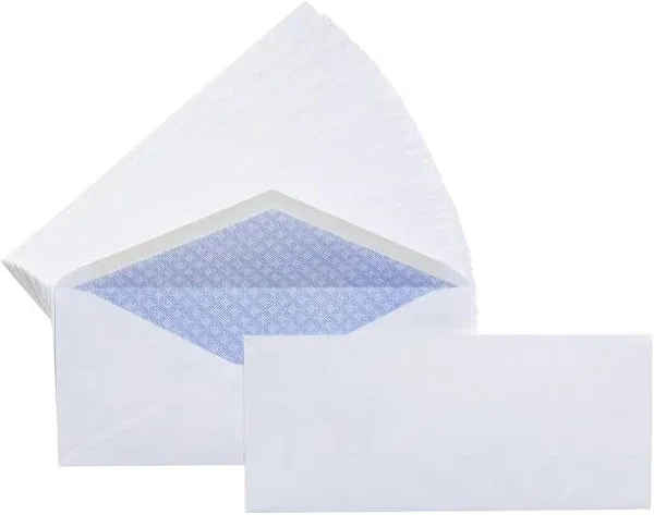 Amazon Basics #10 Security-Tinted Self-Seal Business Envelopes with Left Window, Peel & Seal Closure - 500-Pack, White