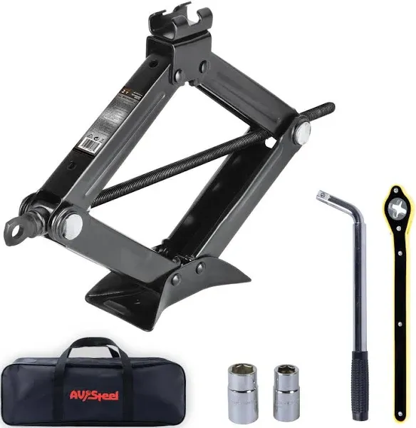 Car Jack Kit Scissor Jack for Car 2 Ton (4409 lbs) Tire Jack Tool Kit Univers...