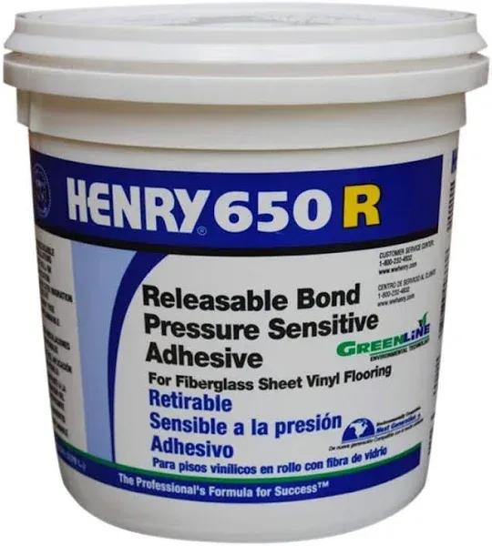 Henry Releasable Bond Pressure Sensitive Fiberglass Sheet Vinyl Floor Adhesive,