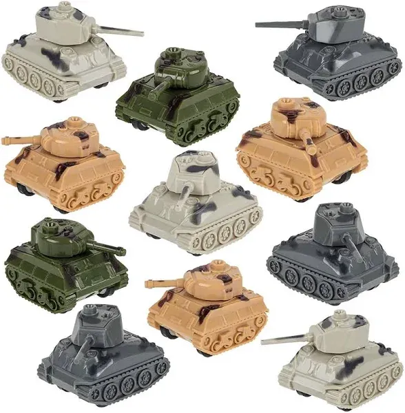 ArtCreativity Mini Pullback Tanks (Pack of 24) Fun Army Toys, Military Vehicles with Pullback Mechanism, Birthday Army Party Favors for Boys and Girls, Goodie Bag Fillers