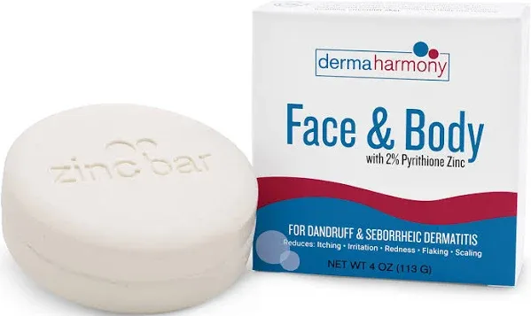 Dermaharmony 2% Pyrithione Zinc Face & Body Cleansing Bar (4 oz)