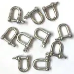 None JingYi Stainless Steel Mini D Shaped Bow Shackle 3mm Silver Colorfor Paracord