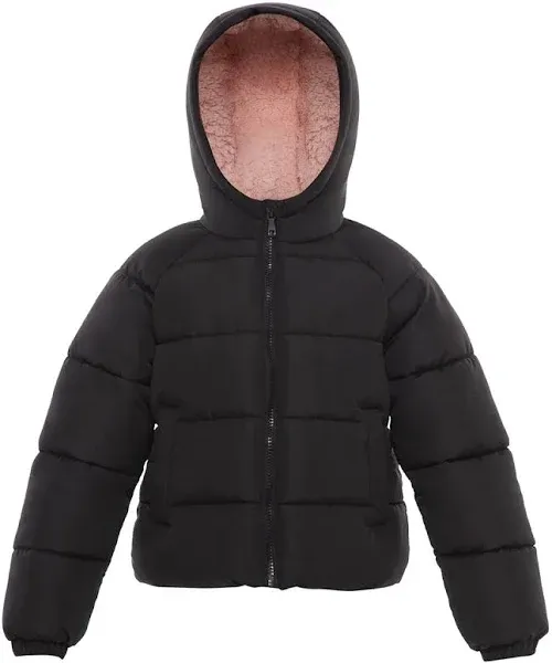 Rokka&Rolla Girls' Heavyweight Sherpa Lined Puffer Jacket