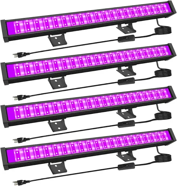 2 Pack 30W Black Light, LED Black Lights for Glow Party, Blacklight 5ft Plug+Switch, Black Light Bar, Blacklights, Black Light for Bedroom,Glow Party,Halloween, Classroom, Body Paint