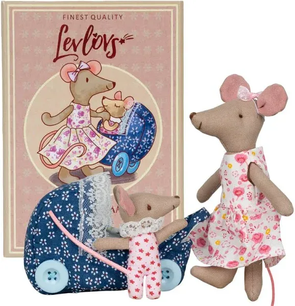 LEVLOVS Christmas Mouse in a Matchbox Toy Baby Registry Gift Toddler Gift Dol...